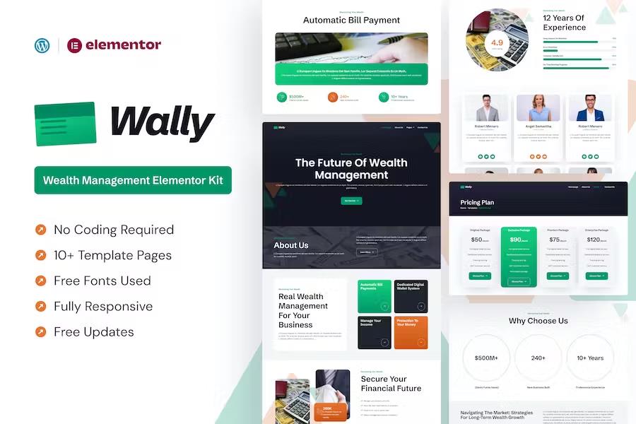 Wally - Wealth Management Elementor Template Kit listing image