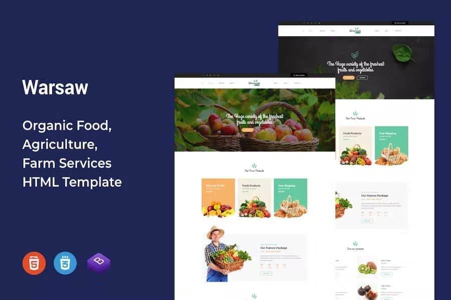 Warsaw - Organic Food, Agriculture, Farm Services and Beauty Products HTML Template