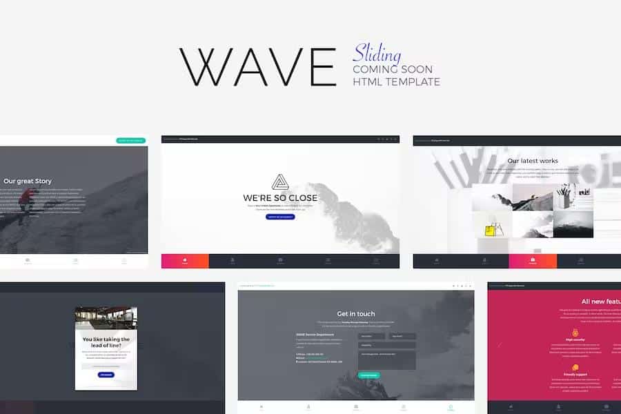 WAVE - Sliding Coming Soon Template