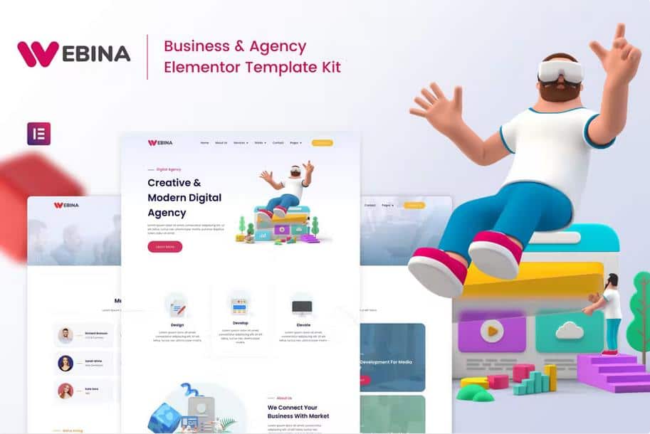 Preview image for Webina - Business Agency & Startup Elementor Template Kit