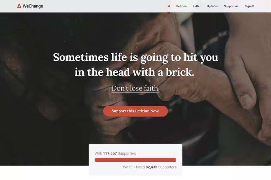 WeChange - One Page HTML Petition Template