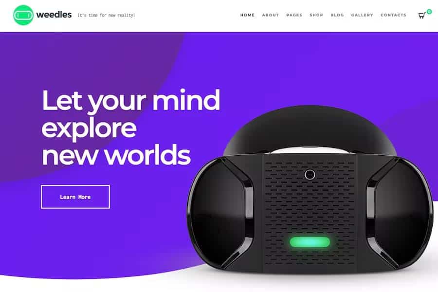 Weedles - Virtual Reality Landing Page & Store WordPress Theme