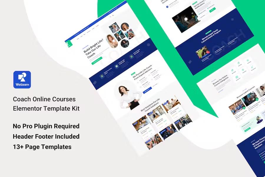 Preview image for Wellern - Coach Online Courses Elementor Template Kit
