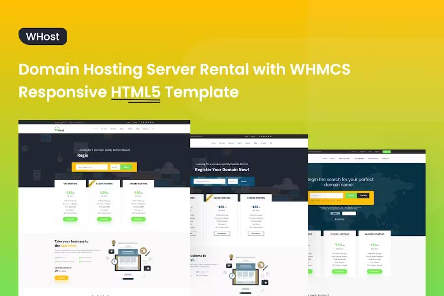 Product preview supplied for WHost-Domain Hosting Server Rental with WHMCS