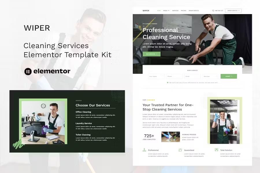 Preview image for Wiper - Cleaning Services Elementor Template Kit