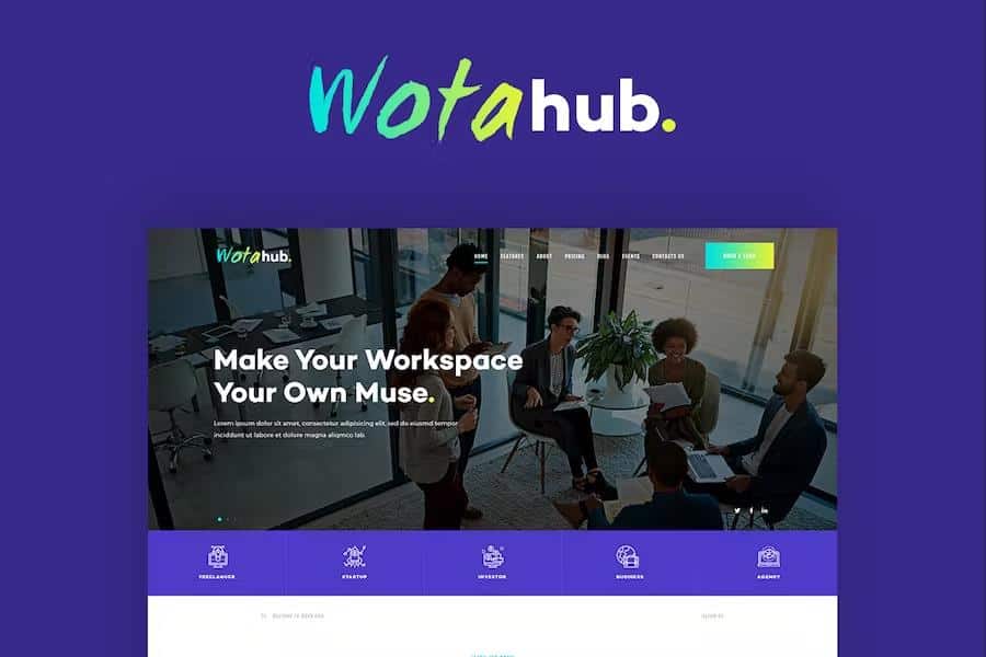 WotaHub - Coworking Space WordPress Theme