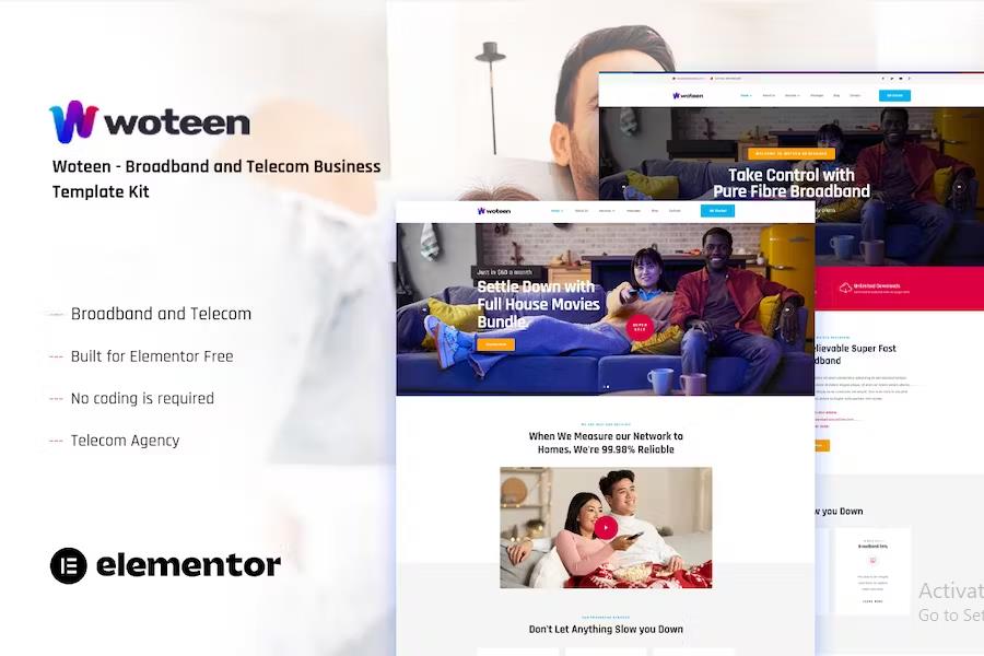 Woteen - Broadband & Telecom Business Template Kit product preview