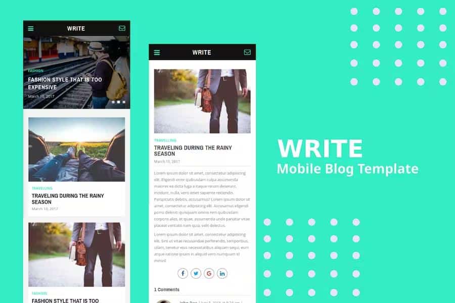 Write - Mobile Blog Template