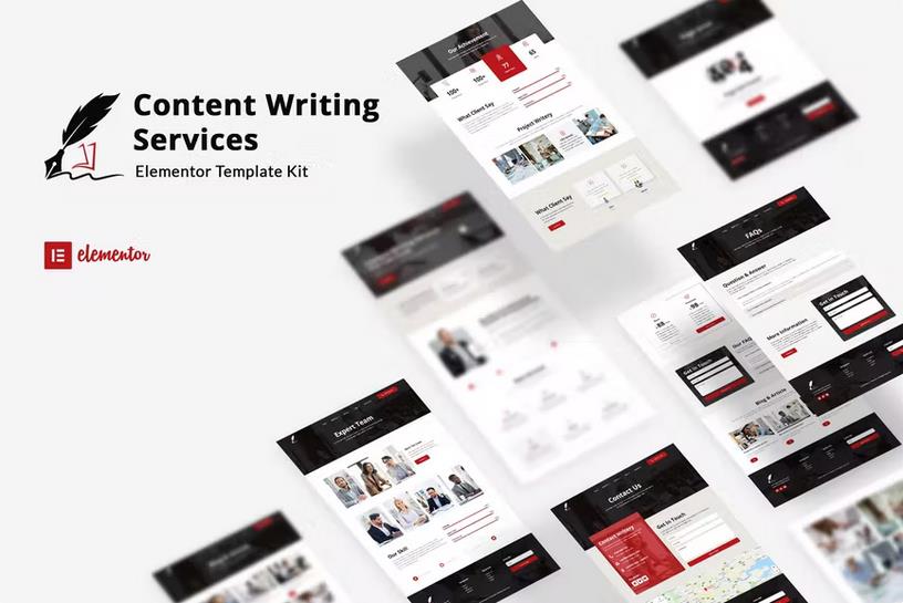 Writery - Content Writer Service Elementor Template Kit listing image