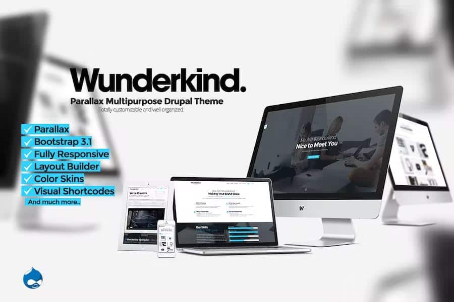 Preview image for Wunderkind - One Page Parallax Drupal 7 Theme