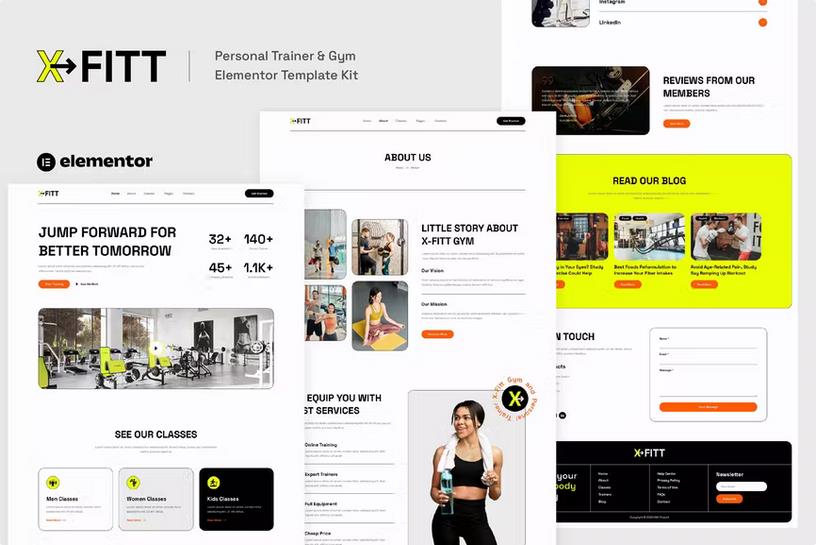 Preview image for X-Fitt - Personal Trainer & Gym Elementor Template Kit