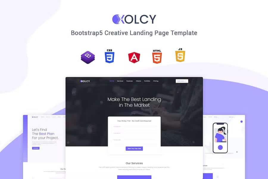 Xolcy - Angular Js Landing Page Template
