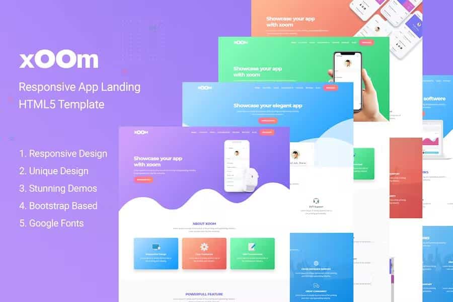 XOOM - App Landing Page