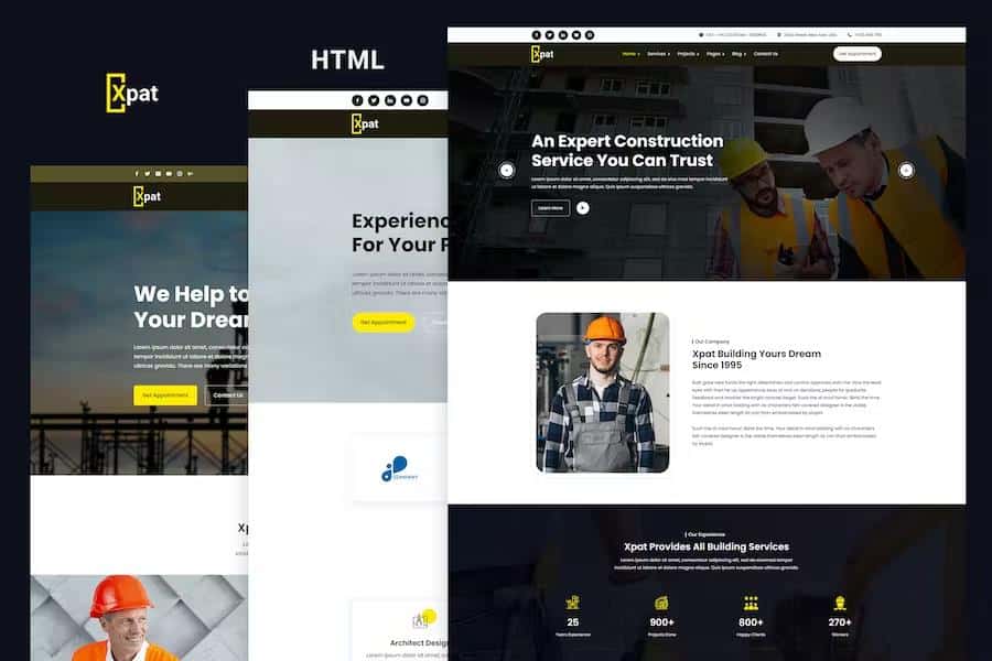 Xpat - Construction & Renovation Services HTML Template