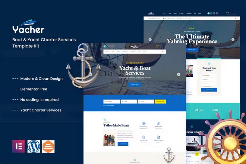 Yachter - Boat & Yacht Charter Services Template Kit listing image