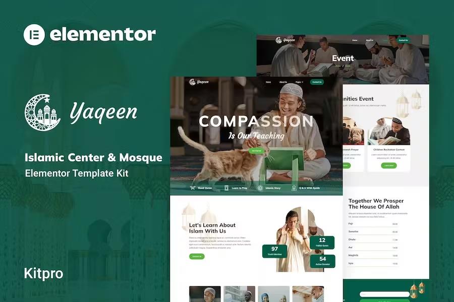 Preview image for Yaqeen - Islamic Center and Mosque Elementor Template Kit