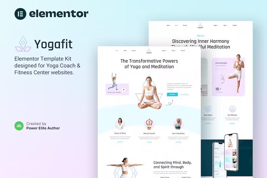 Product preview supplied for Yogafit – Yoga and Meditation Teacher Elementor Template Kit