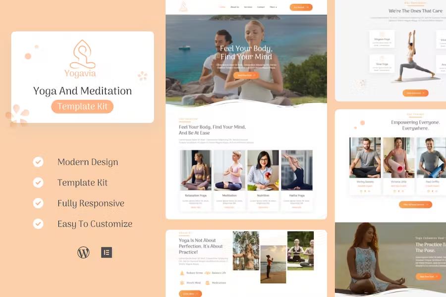 Preview image for Yogavia - Yoga & Meditation Elementor Template Kit