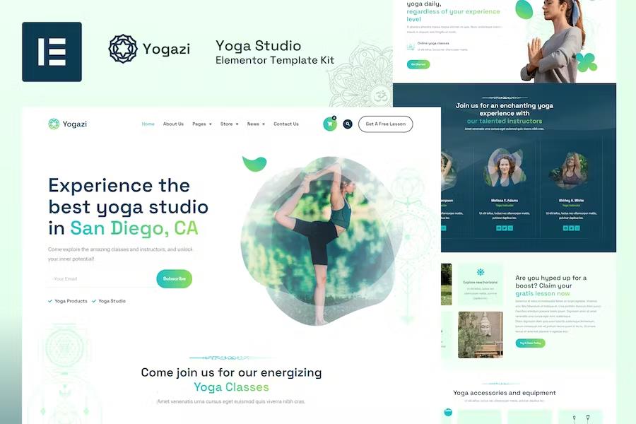 Yogazi - Yoga Studio Elementor Pro Template Kit product preview
