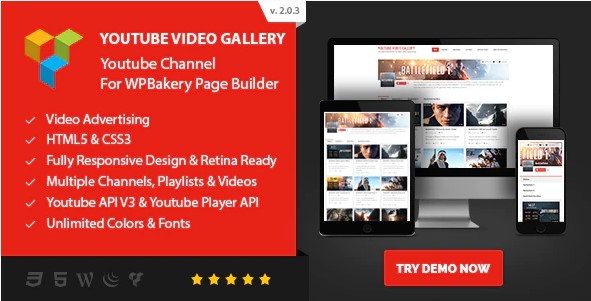 Youtube Video Gallery - Youtube Channel For WPBakery Page Builder