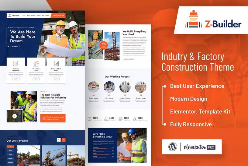 Preview image for Z-Builder - Construction Elementor Template Kit