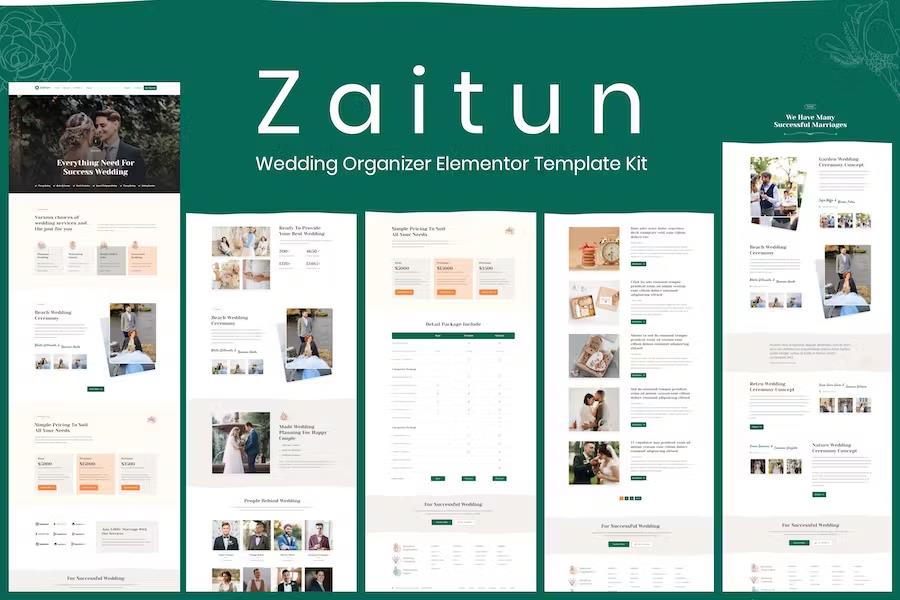 Zaitun - Wedding Organizer Elementor Template Kit listing image