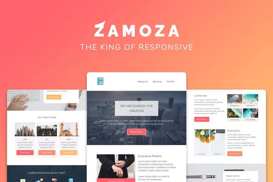 Zamoza Responsive Multipurpose Email Template