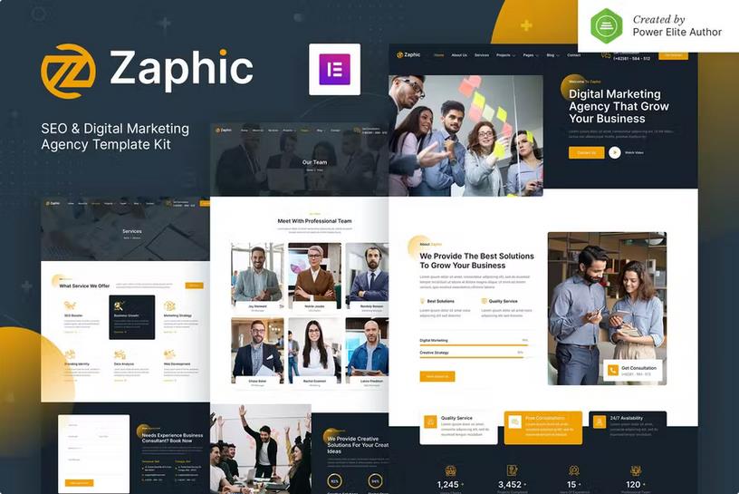 Zaphic - SEO & Digital Marketing Agency Elementor Template Kit listing image
