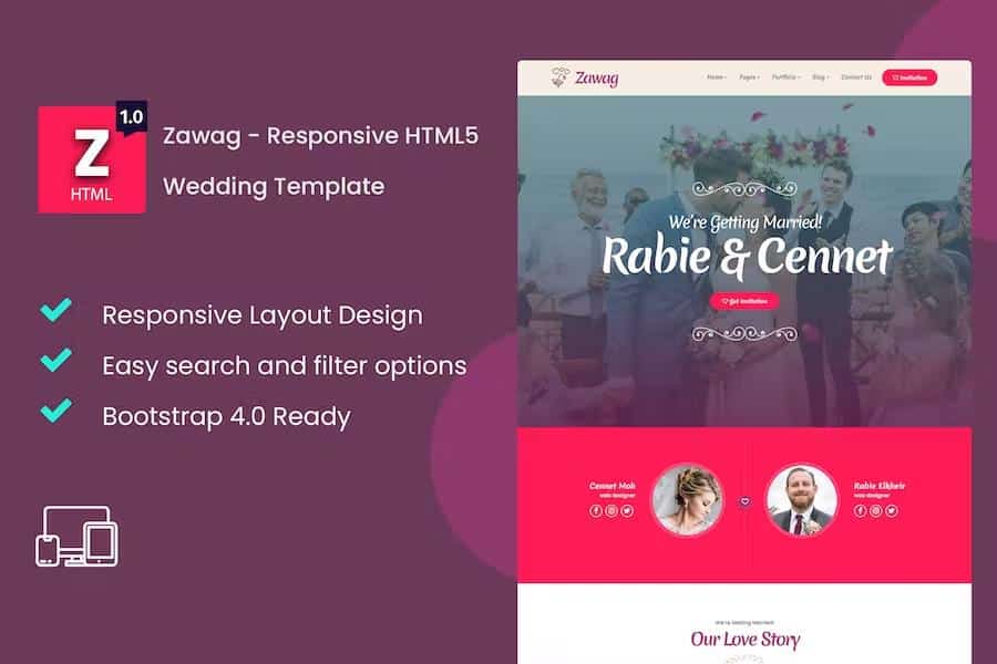 Zawag - Responsive HTML5 Wedding Template