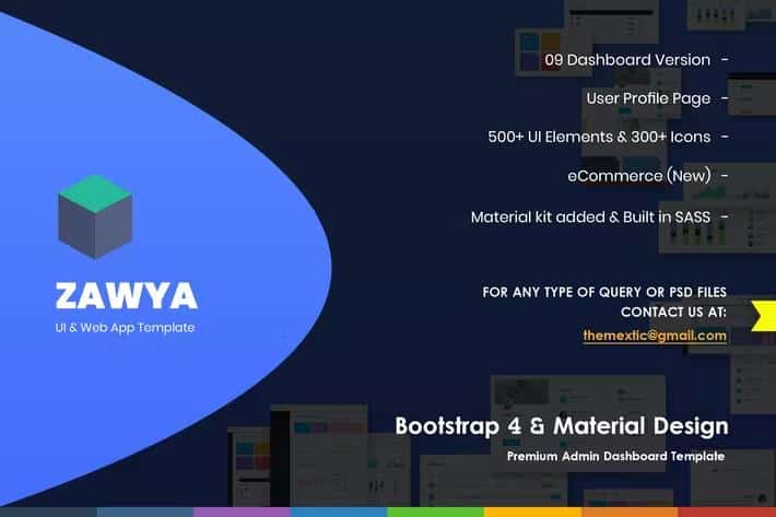 Zawya - Bootstrap 4 & Material Design Premium Admin Dashboard Template