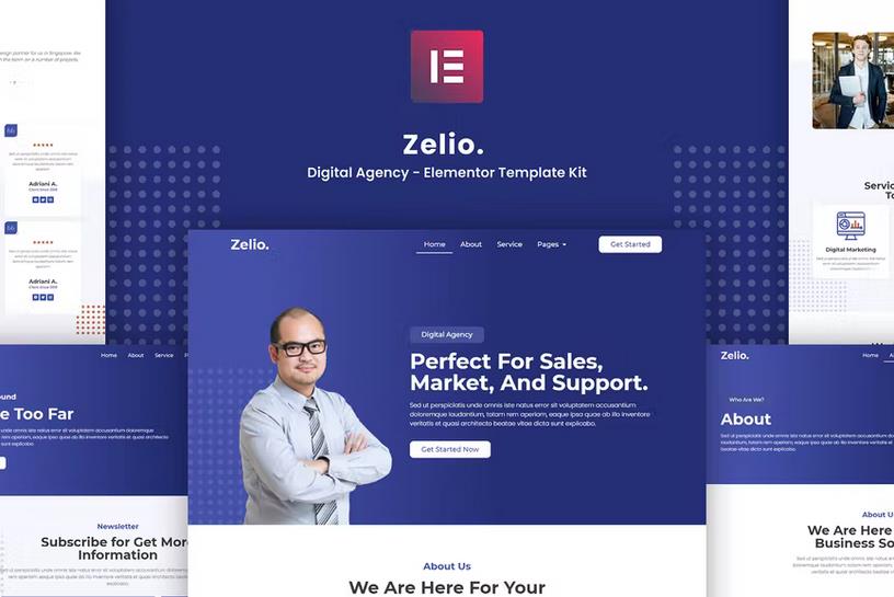 Zelio - Digital Agency Elementor Template Kit product preview