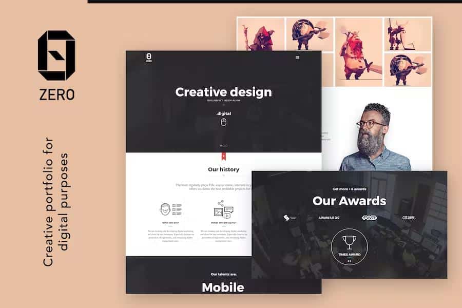 ZER0 - HTML5 Digital Creative Agency Template product preview