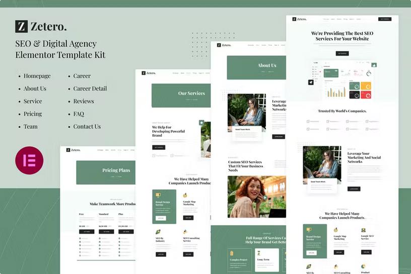 Zetero | SEO & Digital Agency Elementor Template Kit product preview