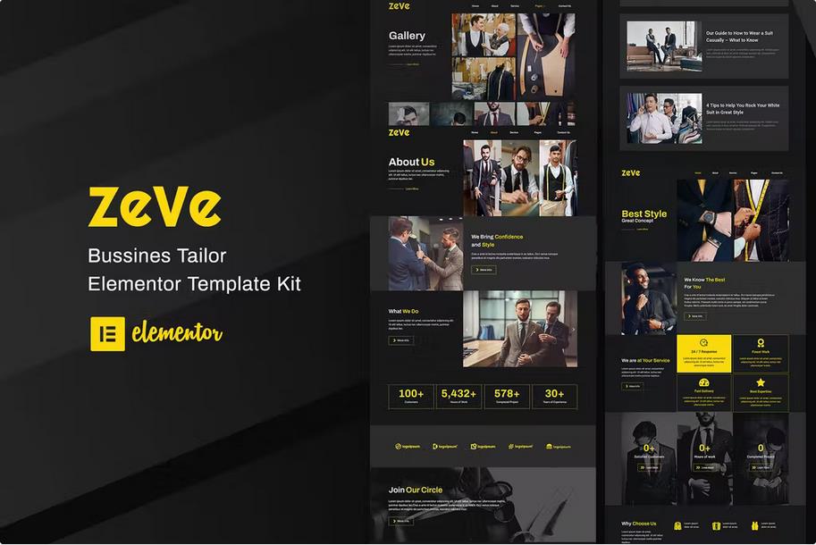 Zeve - Tailor Service Elementor Template Kit