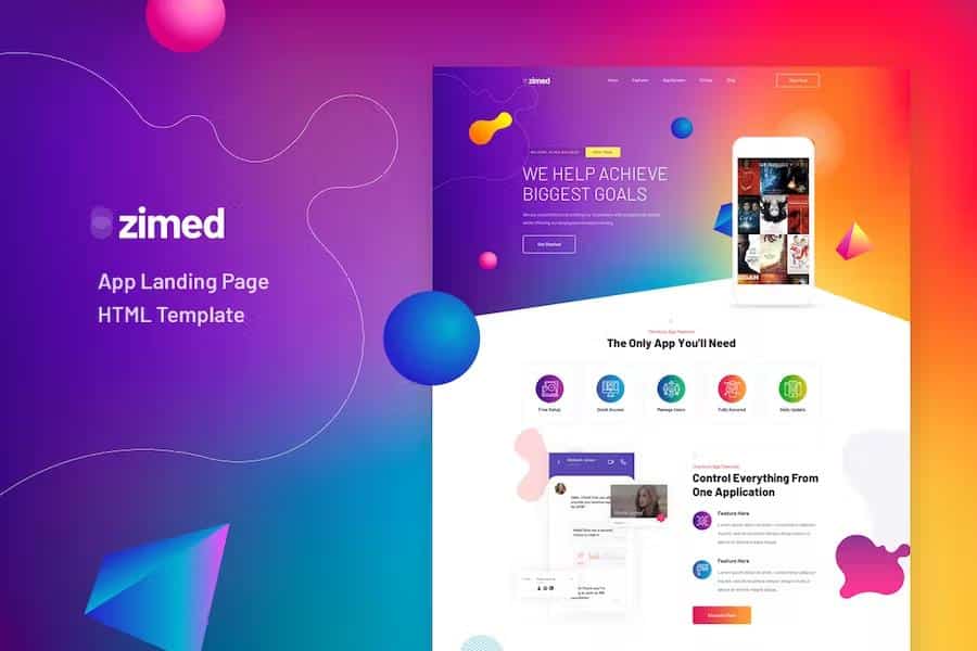 Preview image for Zimed - App Landing Page HTML Template