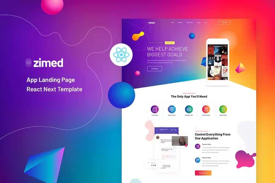 Zimed - React Next App Landing Page Template
