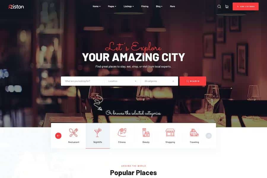 Ziston - Directory Listing WordPress Theme