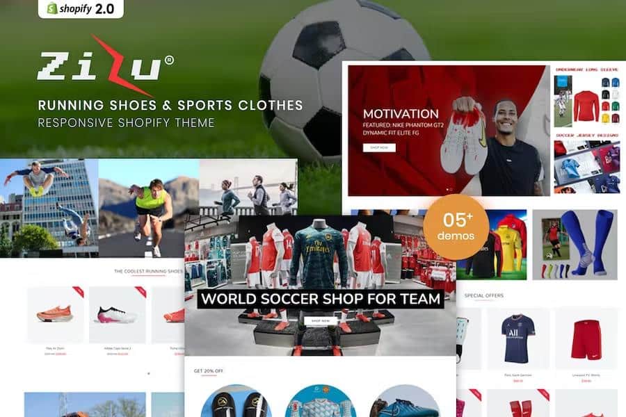 Zizu - Running Shoes & Sports Clothes Shopify Theme