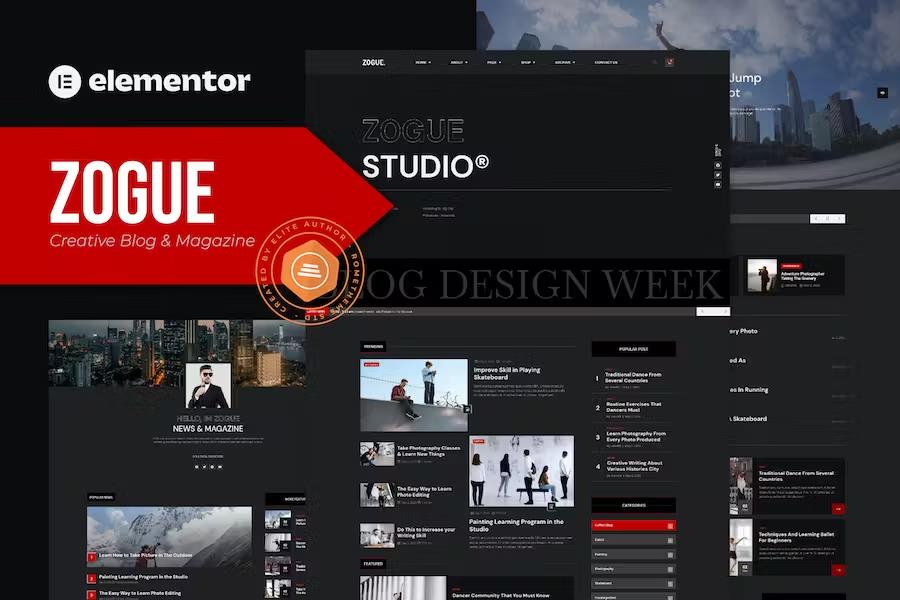 Preview image for Zogue - Creative Blog & Magazine Elementor Pro Template Kit