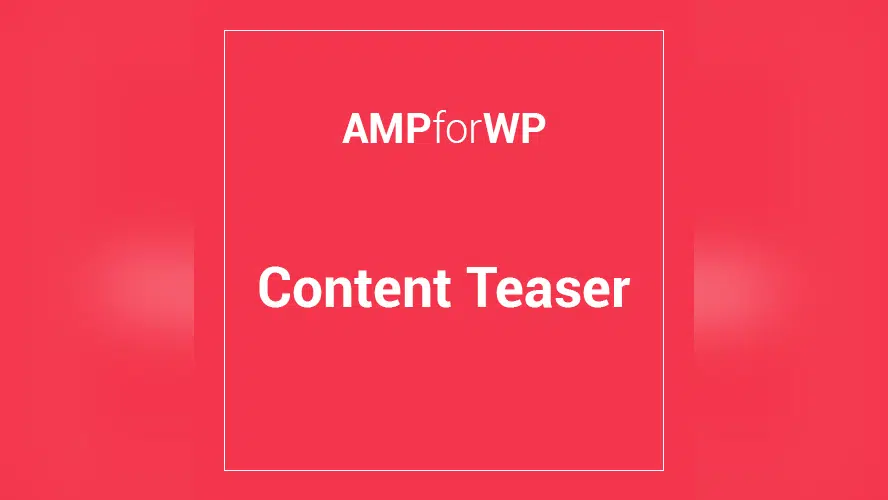 Product preview supplied for AMP Teaser