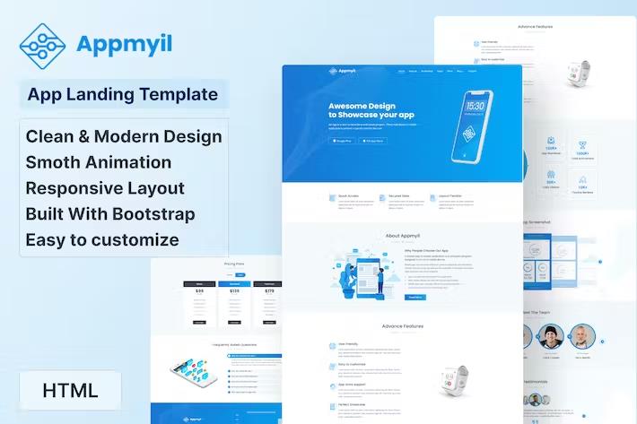 Appmyil - App Landing Template listing image