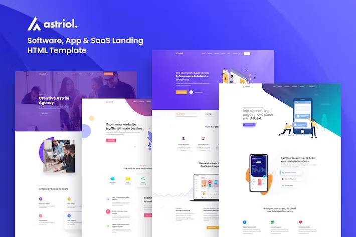 Product preview supplied for Astriol - Software App, SaaS Landing HTML Template