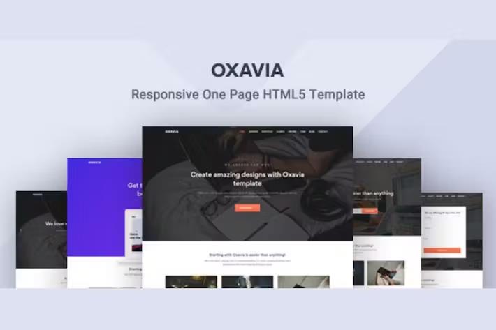 Bootstrap One Page Landing Template - Oxavia