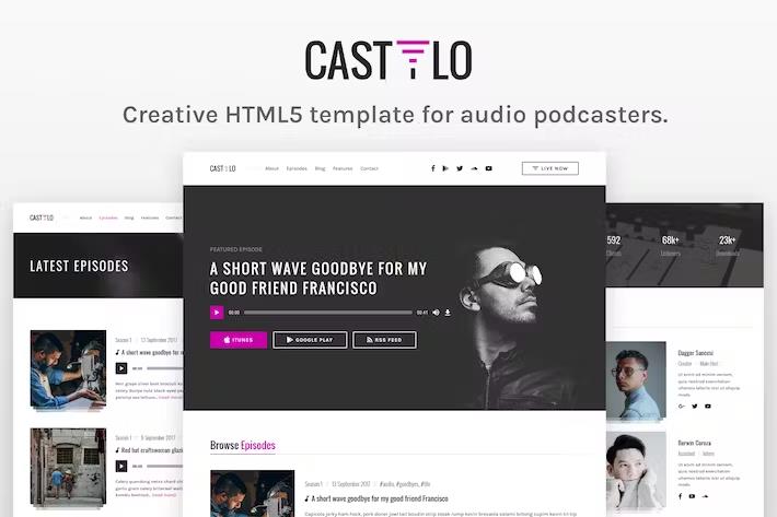 Castilo - Audio Podcast HTML Site Template product preview