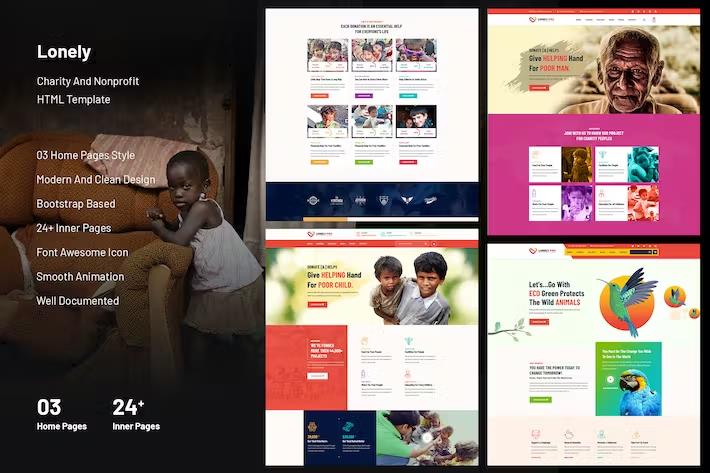 Preview image for Charity & Nonprofit HTML Template