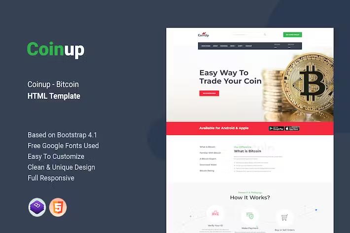 Coinup - Bitcoin HTML Template product preview