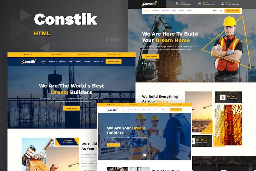 Constik - Real Estate Building Construction HTML Template listing image