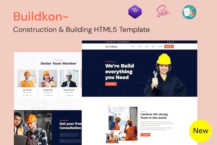 Buildkon - Construction & Building HTML5 Template product preview