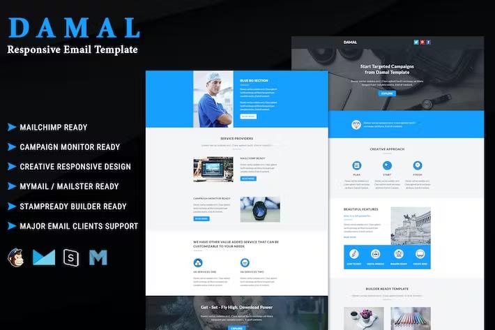 Product preview supplied for DAMAL - Multipurpose Responsive Email Template