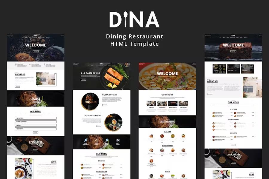 Preview image for Dina - Dining Restaurant Cafe Template